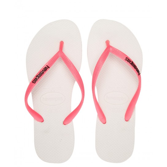 Havaianas Slim Logo Pop - Branco/Coral